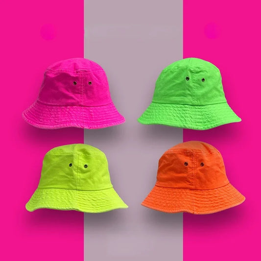 Fluorescent Bucket Hat Women All-Match Men's Caps Panama
