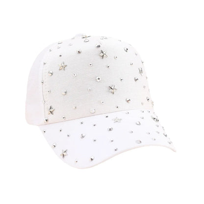 Women's Visors Diamond Star Shiny Metal Rivet Baseball Cap