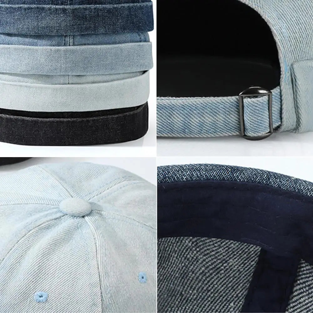 Fashion Cotton Brimless Hat Men Women Adjustable Docker Cap Retro Skullcap Melon Cap