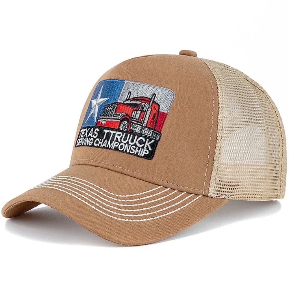 Unisex Baseball Cap Texas Embroidered Mesh Hat Cap For Men Women