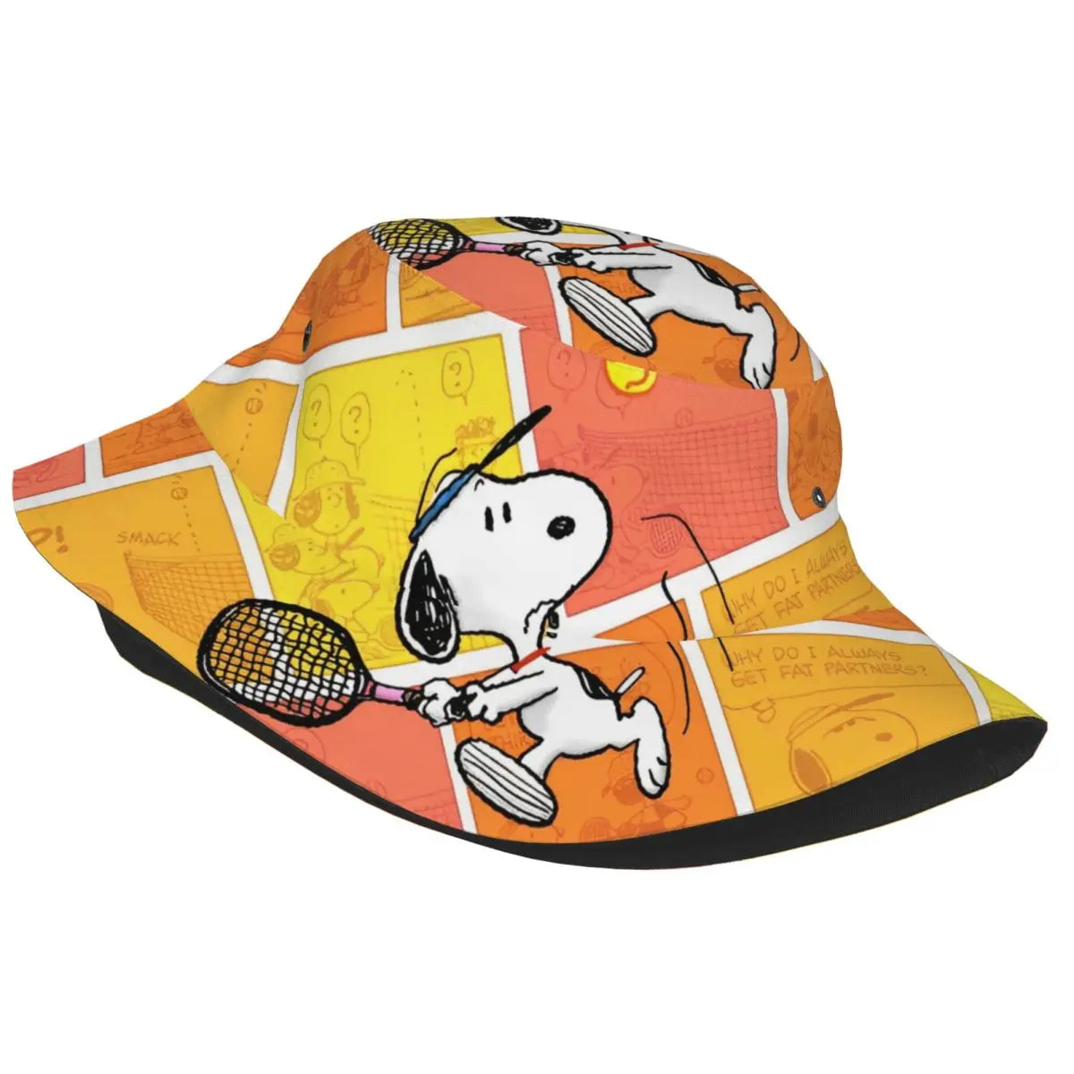 Women Men Bucket Hat Snoopys Play Tennis Summer Beach Hatwear Lightweight