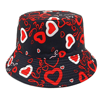Love Pattern Valentine's Day Gift Bucket Hat Women Men Summer