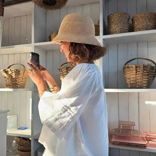 Designer Raffia Straw Hat Women Summer Beach Bucket Sun Hats