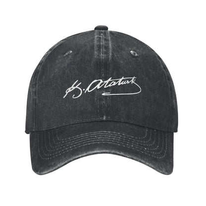 Mustafa Kemal Ataturk Signature Men Women Baseball Caps Turkey Distressed Denim Cap