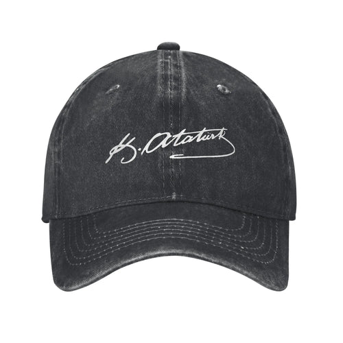 Mustafa Kemal Ataturk Signature Men Women Baseball Caps Turkey Distressed Denim Cap