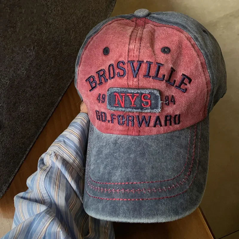 Retro Embroidery Letter Baseball Caps for Men Women Spring Summer