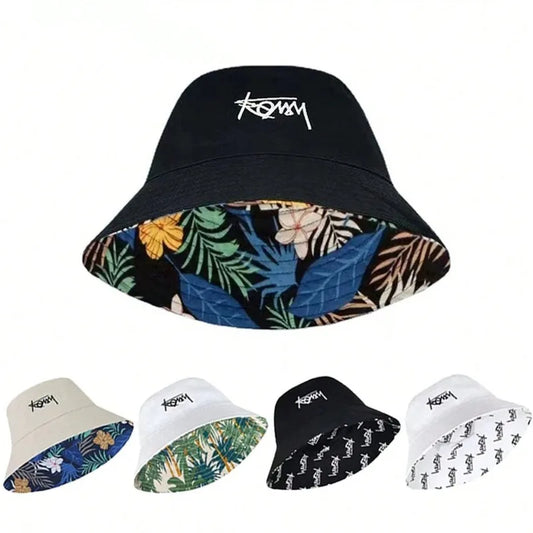 Letter Embroidered Reversible Bucket Hat