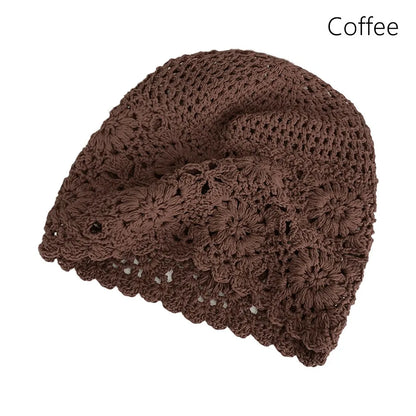 New Vintage Artistic Beret Cap Hand-Made Breathable Knitted Hat