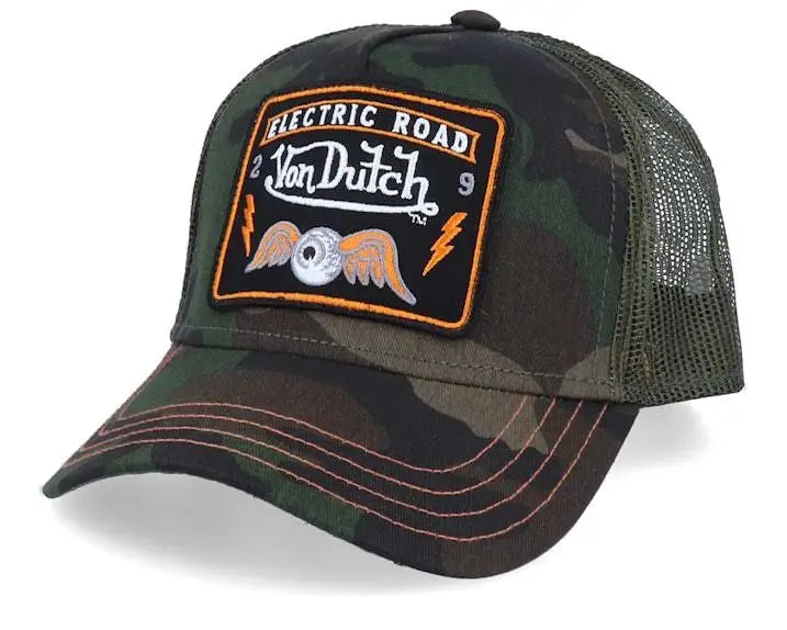 Casual Fashion VON Baseball Cap Breathable Shade Alphabet Embroidery Sunblock Mesh Embroidered DUTCH Trucker Hat