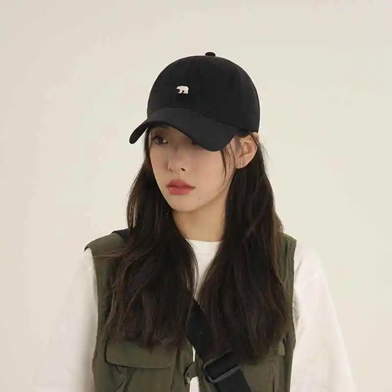 1pc Polar Bear Embroidered Baseball Hat for Men and Women