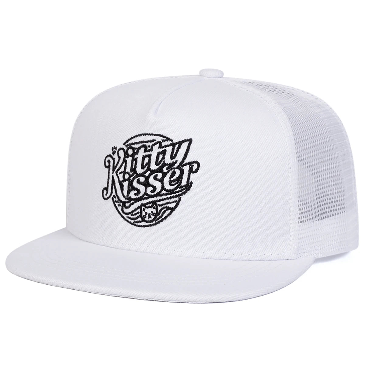 Unisex Kitty Kisser Letter Embroidery Hip-Hop Net Hats