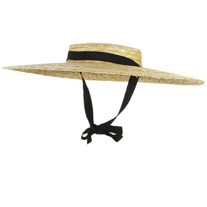 Summer Big Natural Straw Hats For Women Hand Made Wide Brim Beach Visor Caps