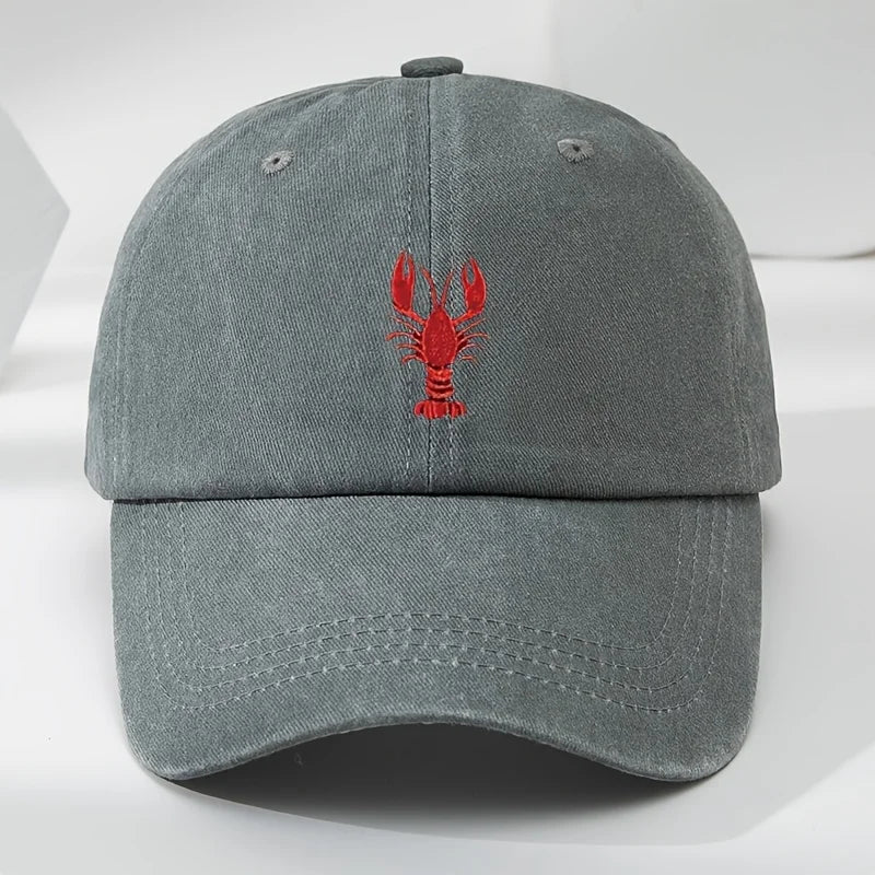 1pc Unisex Leisure Fun Lobster Embroidered Baseball Caps