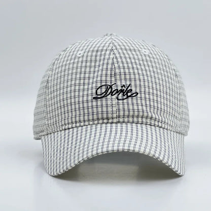 Korean Style Plaid Letter Embroidered Baseball Cap