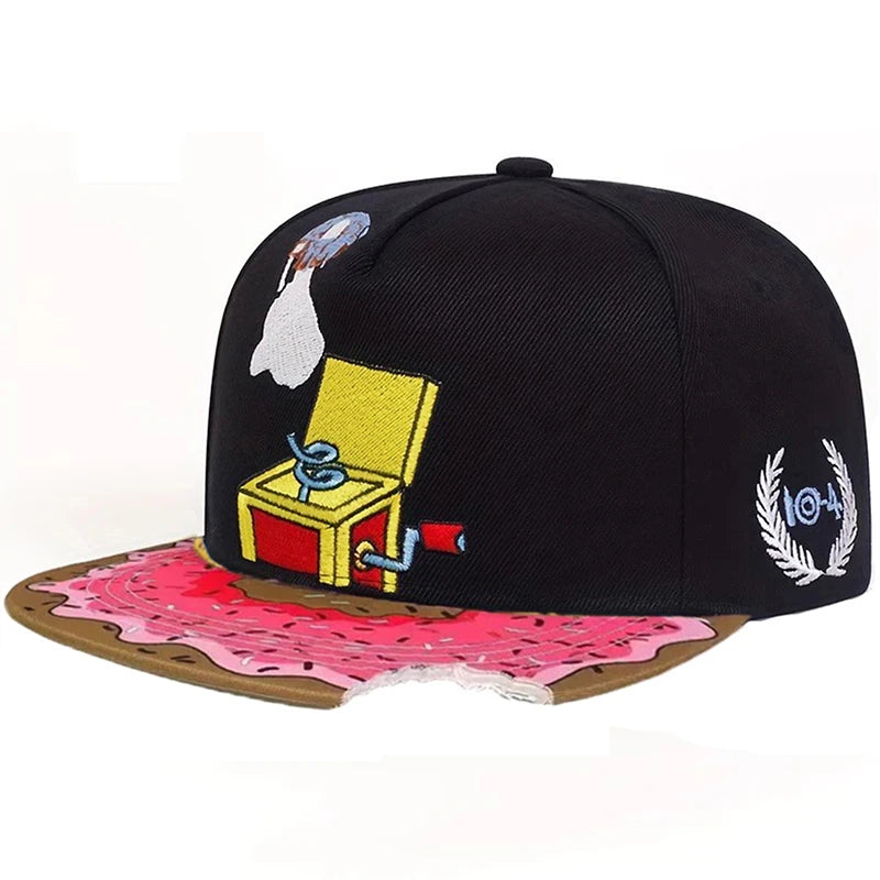 Doughnut Record Flat Brimmed Hat Street Hip Hop Hat Outdoor Cycling Sports