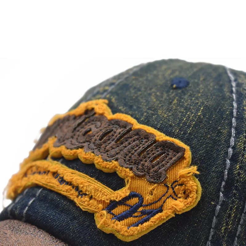 Summer Denim Baseball Cap Men's Fashion Embroidered Letter Cotton Caps