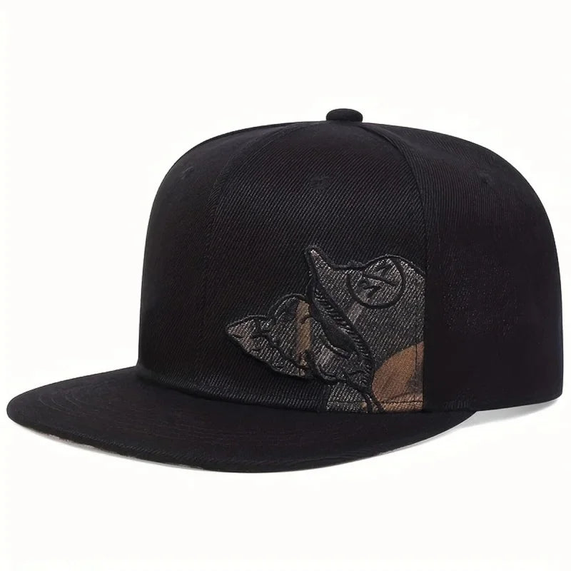 Unisex Skeleton Embroidery Snapback Cap Women Outdoor Sports Flat Hats Men