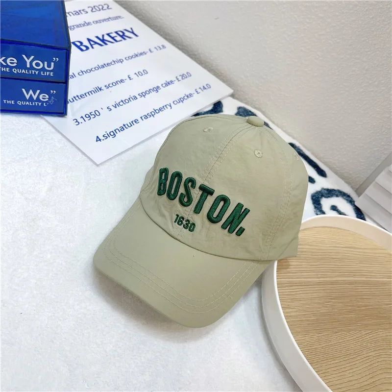 Quick Drying Children Baseball Cap Summer Sun Hat Adjustable Letter Embroidered Hat For Boys Girls