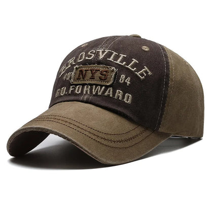Vintage Washed Cotton Baseball Cap For Men Adjustable