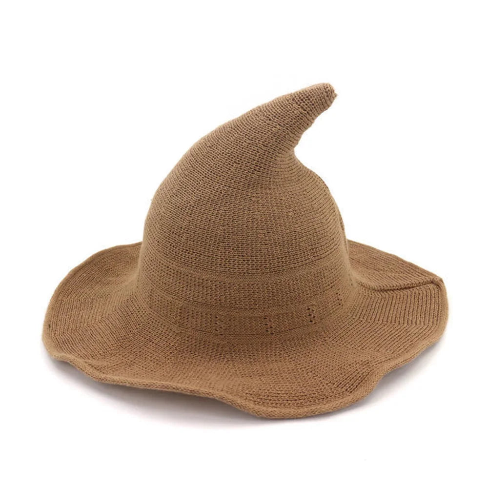 Halloween Witch Hat Long Point Hat Knitted Cap For Women Halloween Party Hat
