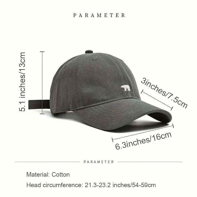 Stylish Bear Embroidered Baseball Cap Hat Men Women Unisex Baseball Cap