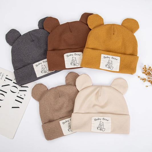 Cute Bear Ear Baby Turban Hats For Newborn Boys Girls