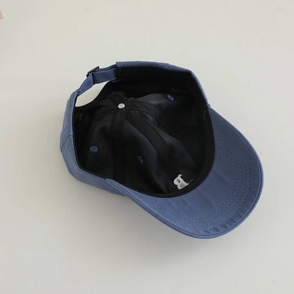 Cotton Embroidered Letter BUSTON Soft Top Baseball Cap With Adjustable Beak Shaped Brim Baseball Cap
