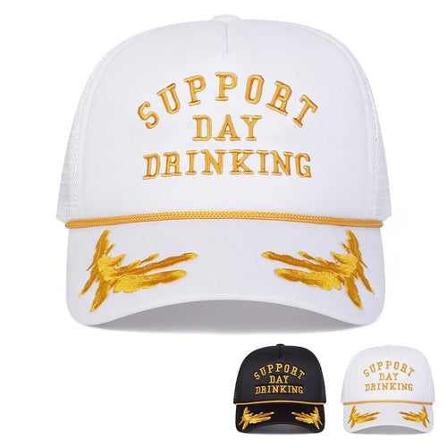 Unisex Drinking Letter Embroidery Baseball Net Caps Spring Summer