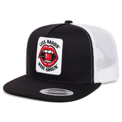 New Baseball Hat Red Lips Cherry Embroidered Flat Edge Hat Daily Leisure Decoration Sunshade Hat Unisex Hat