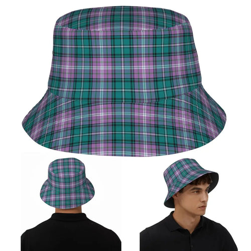 Purple Scottish Tartan Plaid Bucket Hat Panama Hat