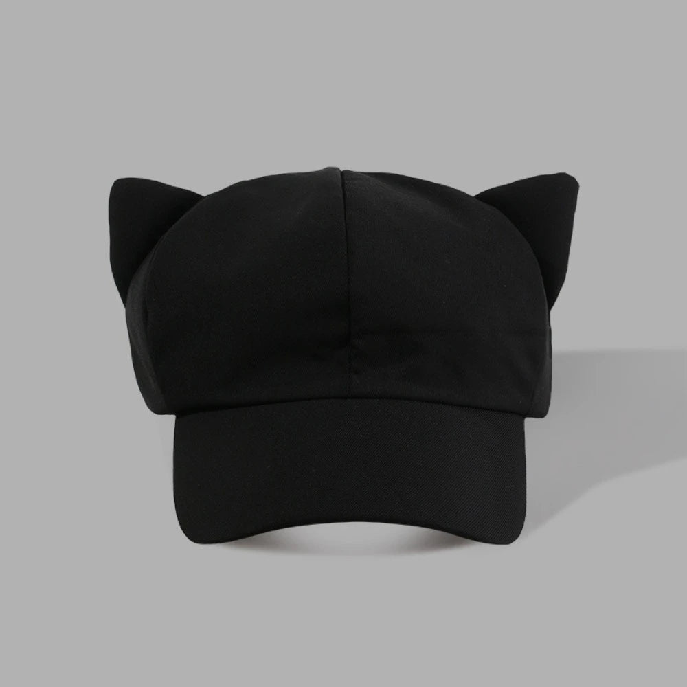 Lovely Korean Y2k Cat Ear Hat Casual Solid Color Women's Baseball Hat