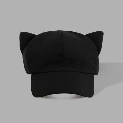 Lovely Korean Y2k Cat Ear Hat Casual Solid Color Women's Baseball Hat