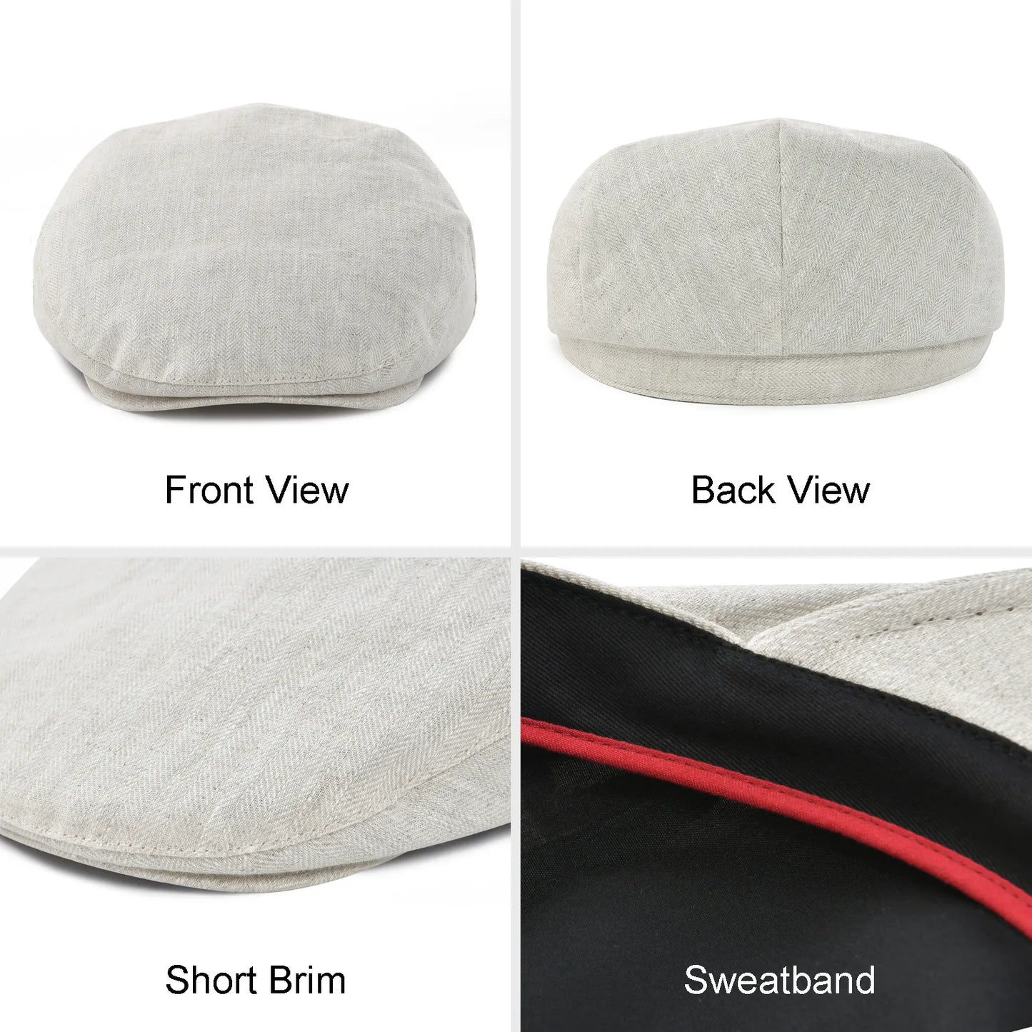 Jangoul Mens Newsboy Cap Duckbill Hat Casual Beret Flat Ivy Hats Retro