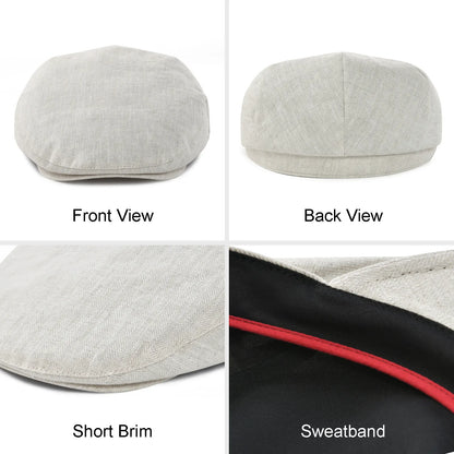 Jangoul Mens Newsboy Cap Duckbill Hat Casual Beret Flat Ivy Hats Retro