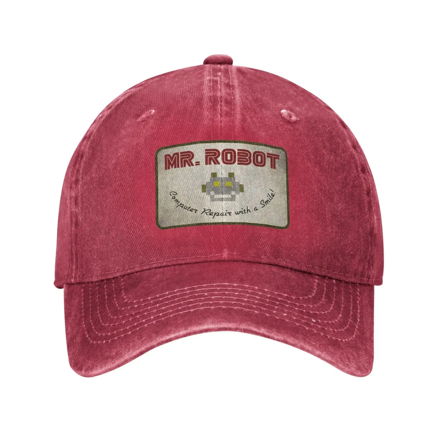 Computer With Sourires Anime Funny Mr Robot Custom Retro Cowboy Washed Baseball Caps