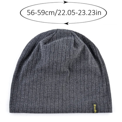 Double Lined Ribbed Slouch Beanie Hat For Men Women