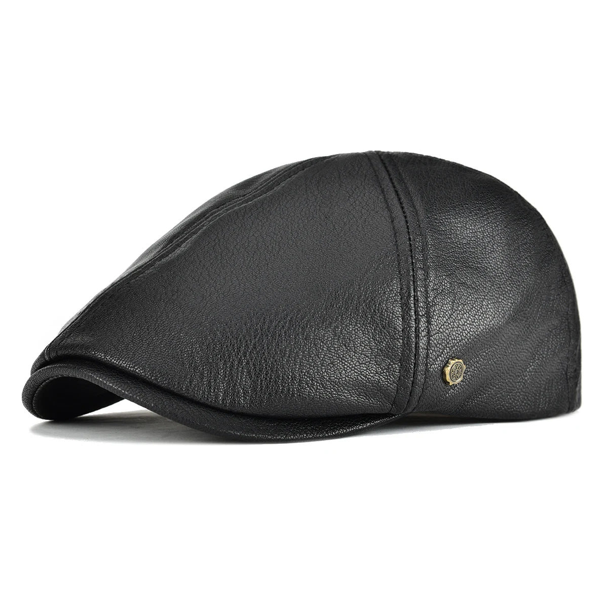 Lambskin Leather Ivy Newsboy Caps 6 Panel Cabbie Beret Hat