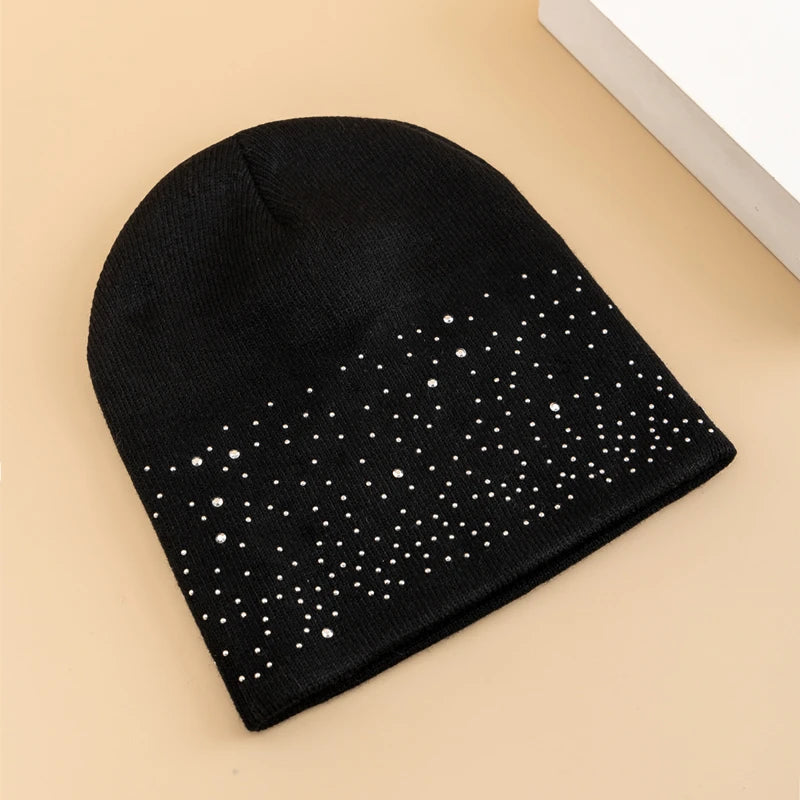 Hot Sale Women Casual Winter Fall Hat Stylish & Shiny Rhinestone Decor