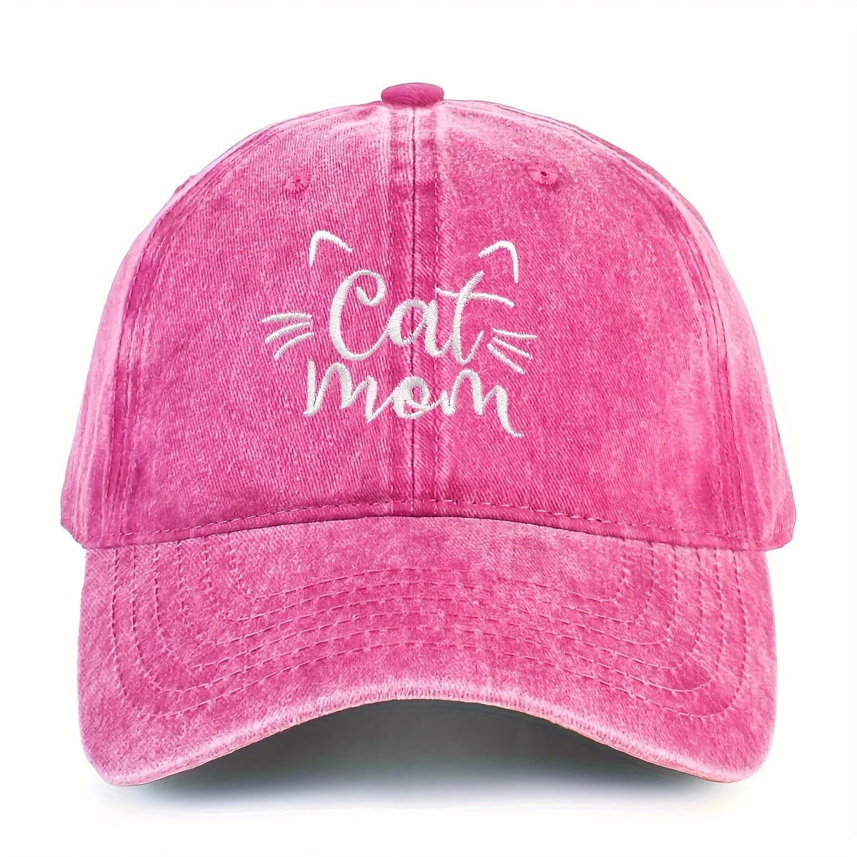 Ladies Embroidered Cat Mom Baseball Cap