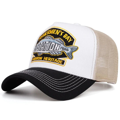 Unisex Summer Fishing Cap Breathable Mesh Trucker Hat Men Women