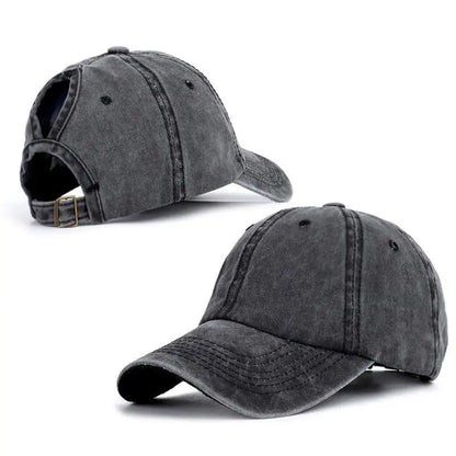Retro Washed Backless Baseball Cap For Women