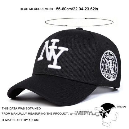 Unisex NY Letter Embroidery Baseball Caps Spring Autumn