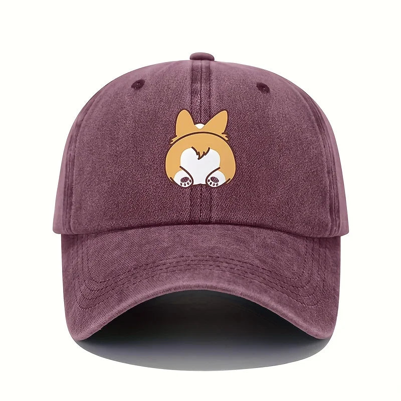 Cute Dog Printed Baseball Cap, Suitable for Hlidays
