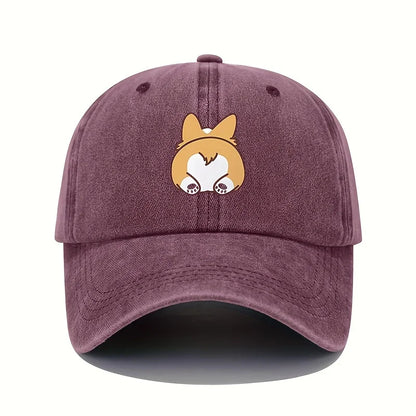 Cute Dog Printed Baseball Cap, Suitable for Hlidays