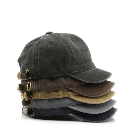 Fashion Short Brim Baseball Cap Adjustable Solid Color Bucket Panama Cap