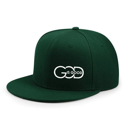 Unisex Adjustable Baseball Cap Street Flat Brim Hat Printed God Is Good Casual Headwear Men And Women