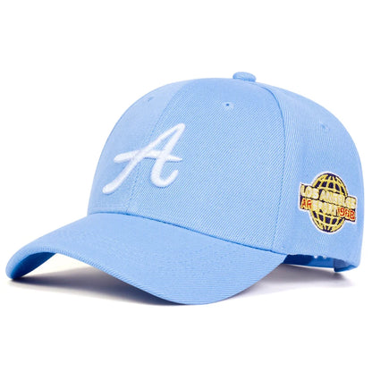 Unisex A Letter Side Earth Embroidery Baseball Caps Spring And Autumn