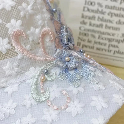 Unisex Lace Flower Embroidery Breathable Baseball Net Caps