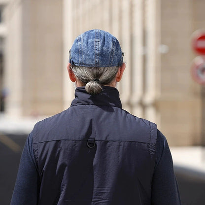 Japanese-Style Denim Newsboy Cap For Men Fashion Retro Hat Versatile Korean-Style Beret