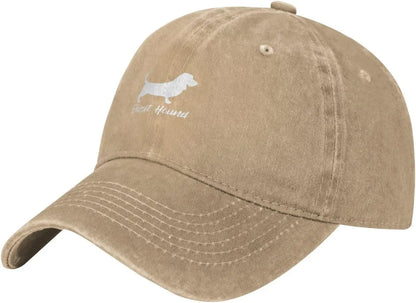 Basset Hound Dog Silhouette Cotton Baseball Cap Casual Outdoor